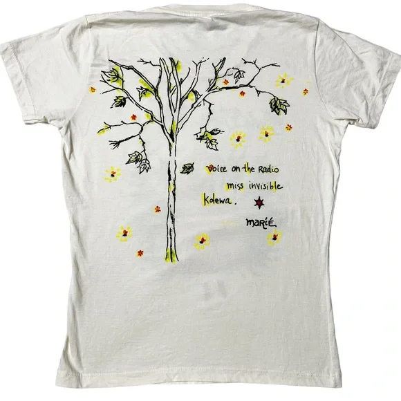 NWOT Marie Digby Fairy Quote Graphic {Royal Apparel} T-Shirt Cream Women’s Sz L - Picture 2 of 8